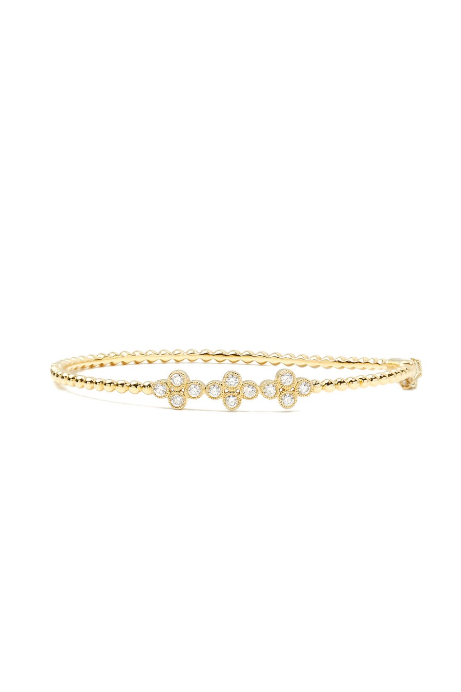 L.A. STEIN Diamond Fluerette Bangle In 18K Yellow Gold | Jewelry