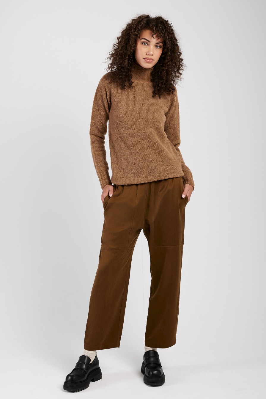 GENTRYPORTOFINO Woven Trouser Pant In Muschio | Bottoms