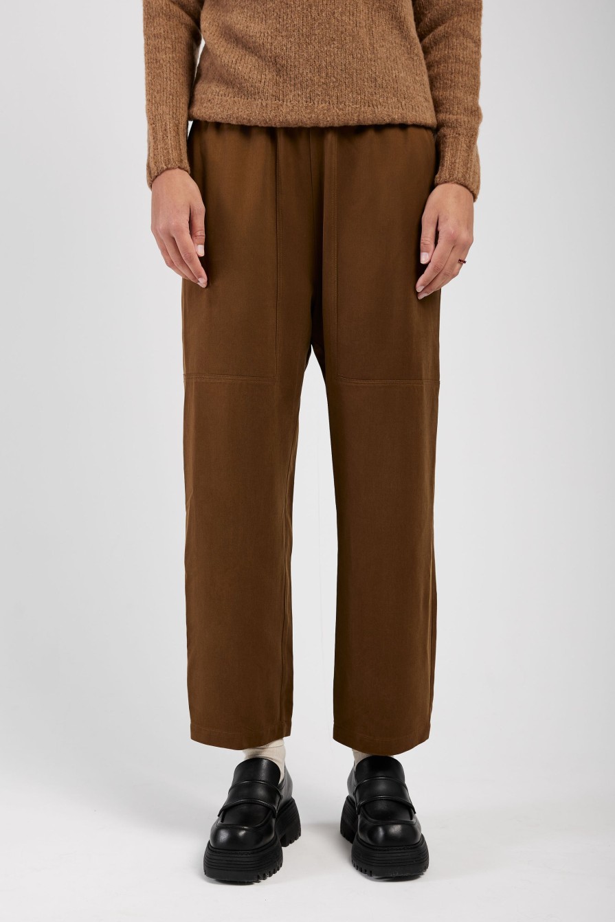 GENTRYPORTOFINO Woven Trouser Pant In Muschio | Bottoms