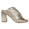 FORTE FORTE Craquel' Lam' Leather Heeled Sandals In Silver | Flats