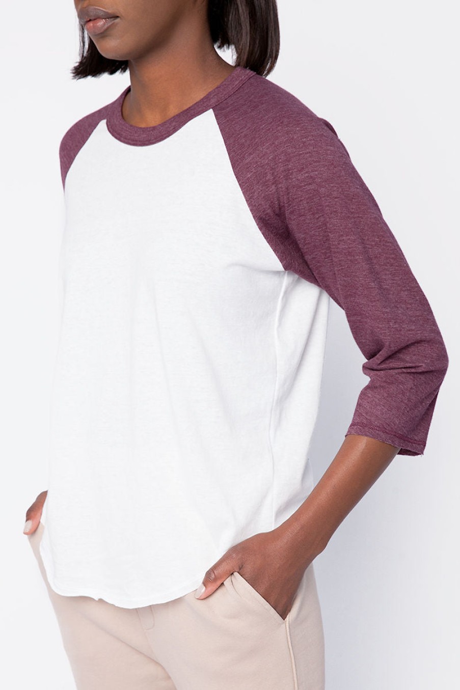 NSF Shop Brock Football Tee In White / Maroon | Nsf - T. Boutique | Loungewear