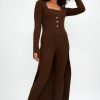 ELEONORA GOTTARDI Long Ribbed Cardigan In Chocolate | Knitwear