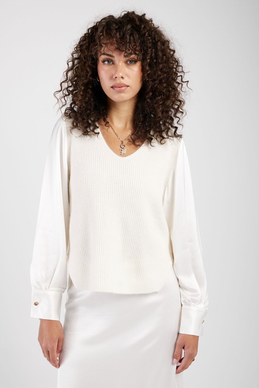 FABIANA FILIPPI Platinum And Mohair Sweater In Raffia | Knitwear