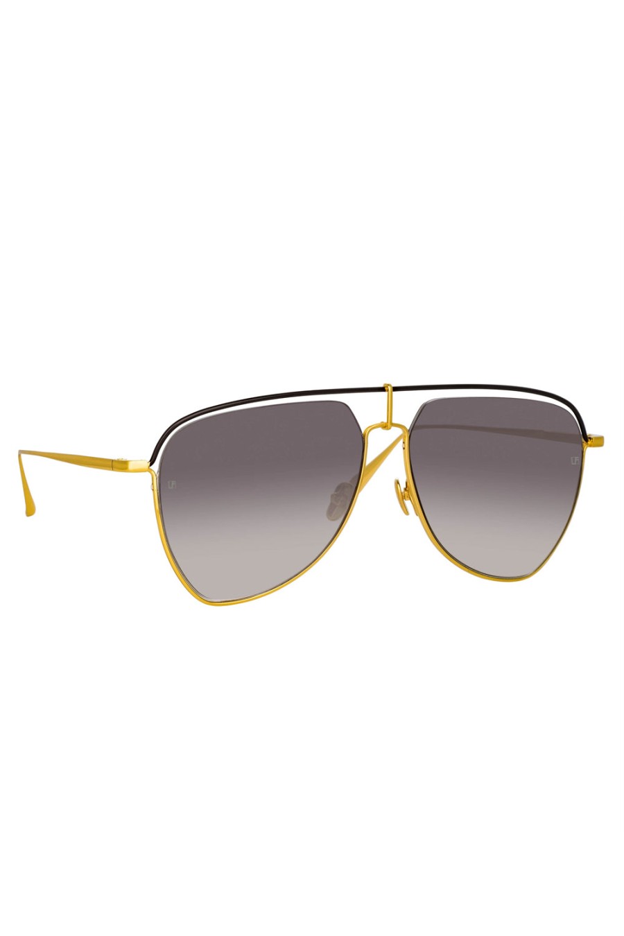 LINDA FARROW Alma Aviator Sunglasses In Yellow Gold | Eyewear