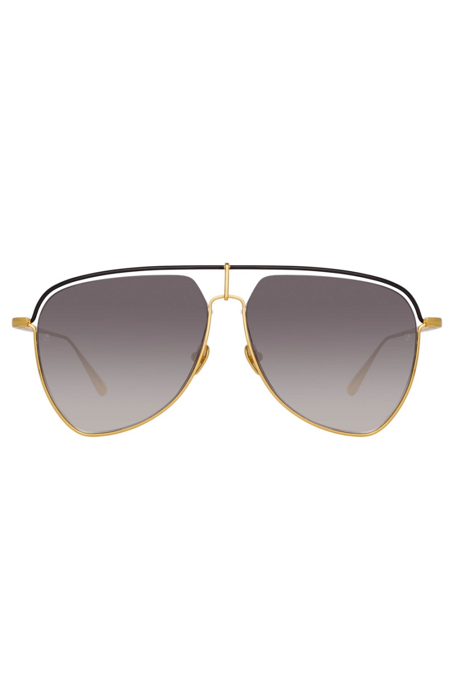 LINDA FARROW Alma Aviator Sunglasses In Yellow Gold | Eyewear