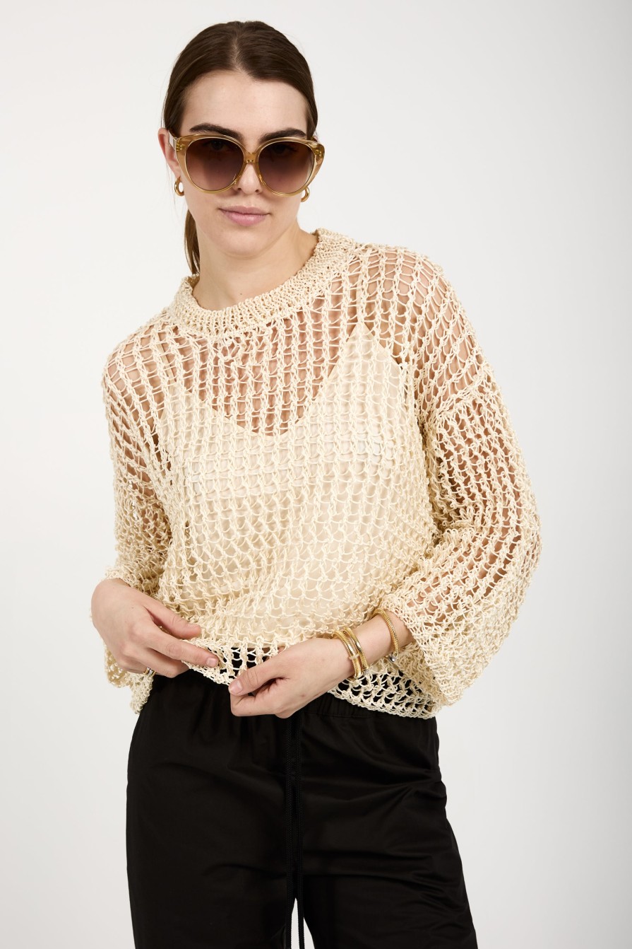 GENTRYPORTOFINO Silk Knit Sweater In Avorio | Knitwear