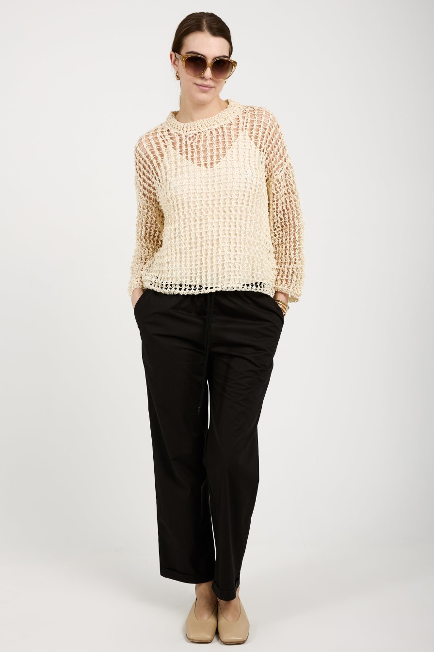 GENTRYPORTOFINO Silk Knit Sweater In Avorio | Knitwear