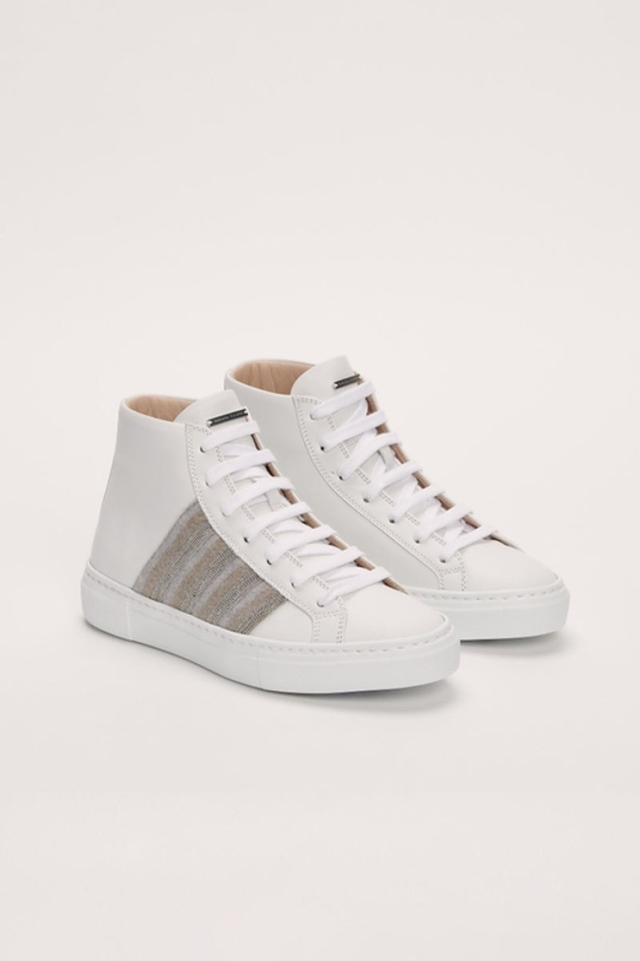 FABIANA FILIPPI Leather High Top Sneakers In White | Flats