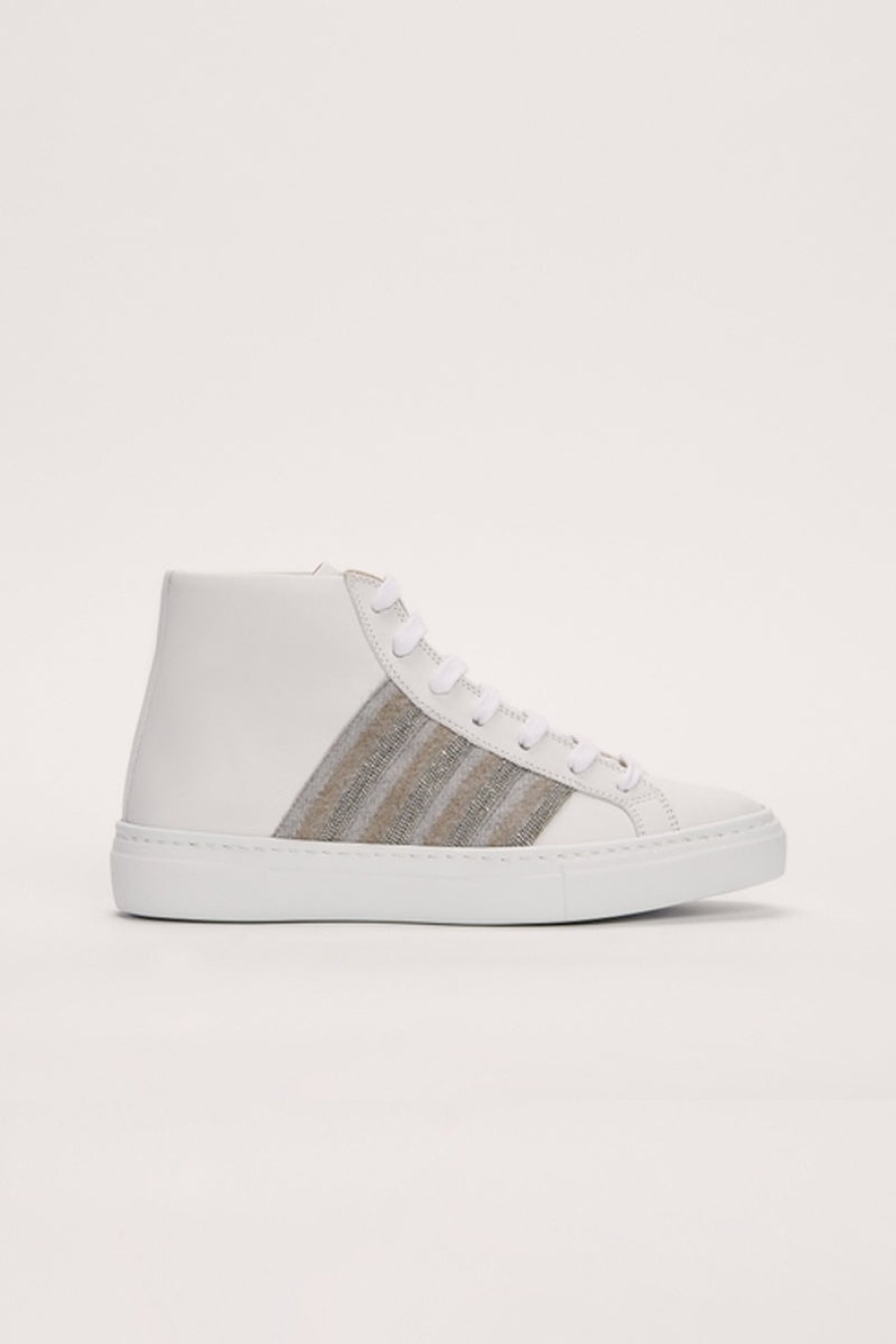 FABIANA FILIPPI Leather High Top Sneakers In White | Flats