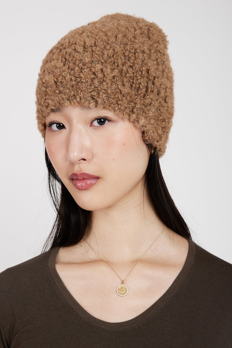 TANDEM Tandem Boucle Hat In Camel | Hats