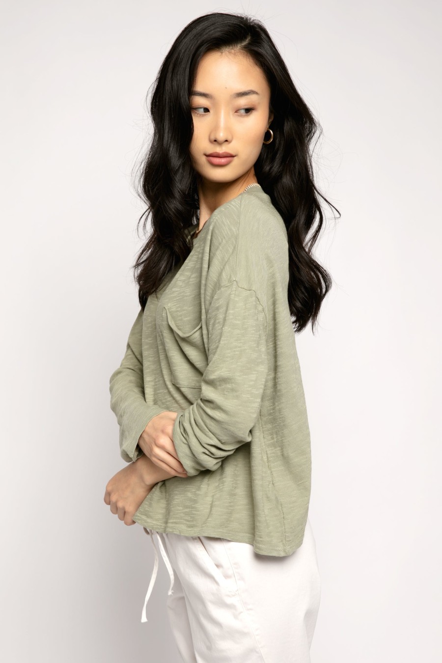 NSF Gene Long Sleeve Tee In Sage | Loungewear