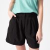 FORTE FORTE Slubbed Viscose Linen Shorts In Nero | Forte Forte - T. Boutique | Bottoms