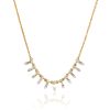 L.A. STEIN Floating Baguette Diamond Row Necklace In 18K Yellow Gold | Jewelry