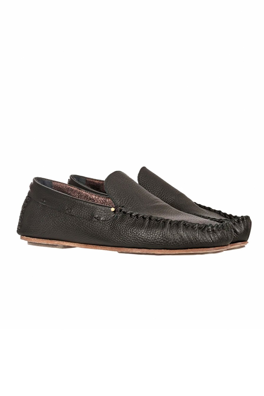 HENRY BEGUELIN Printed Muflone Leather Moccasin In Moro | Shoes