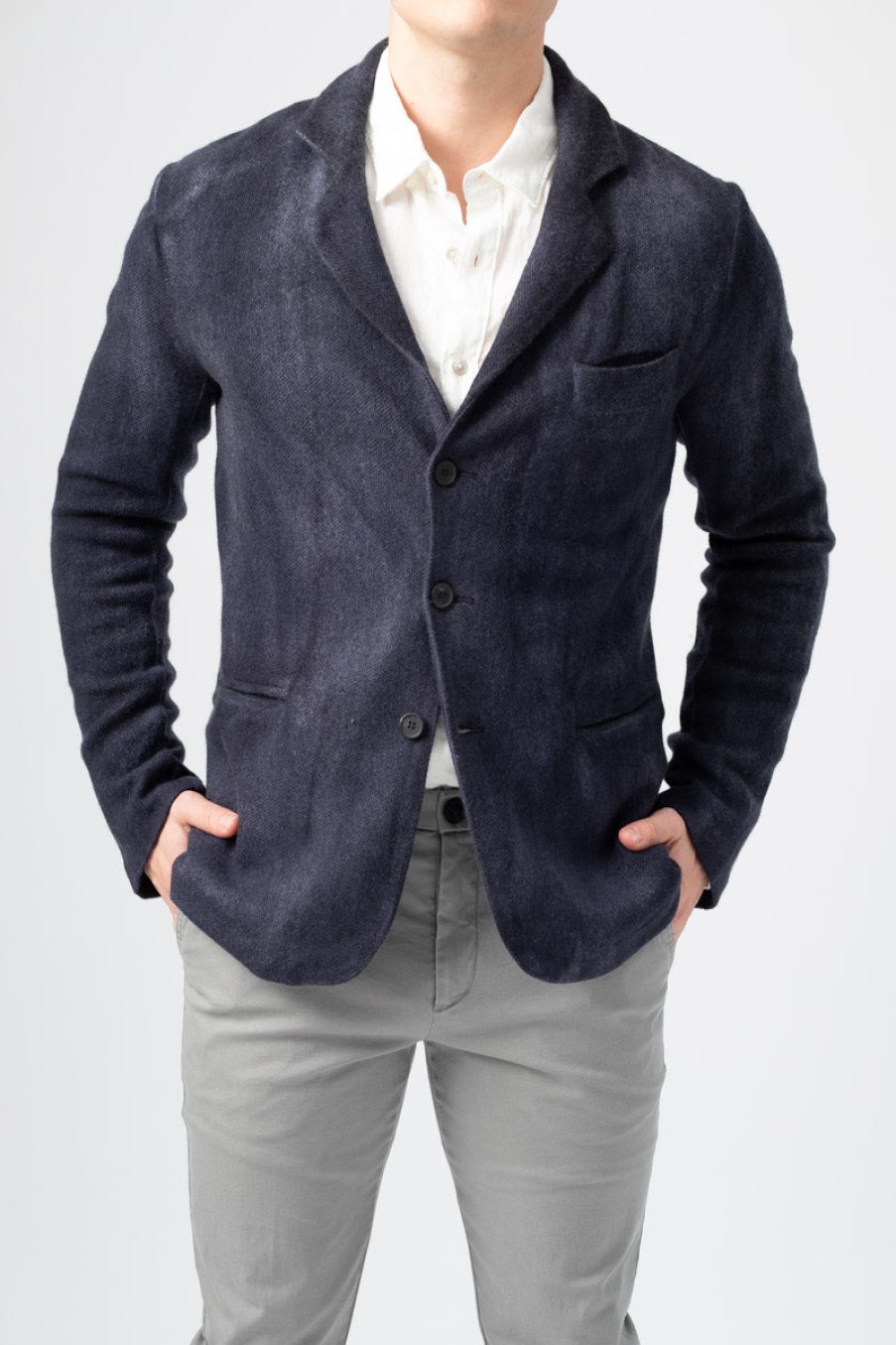 AVANT TOI Men'S Knitted Wool Blazer In Navy Blue | Avant Toi - T. Boutique | Tops