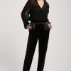 FORTE FORTE Viscose Satin Chic Elasticated Pants In Noir | Bottoms