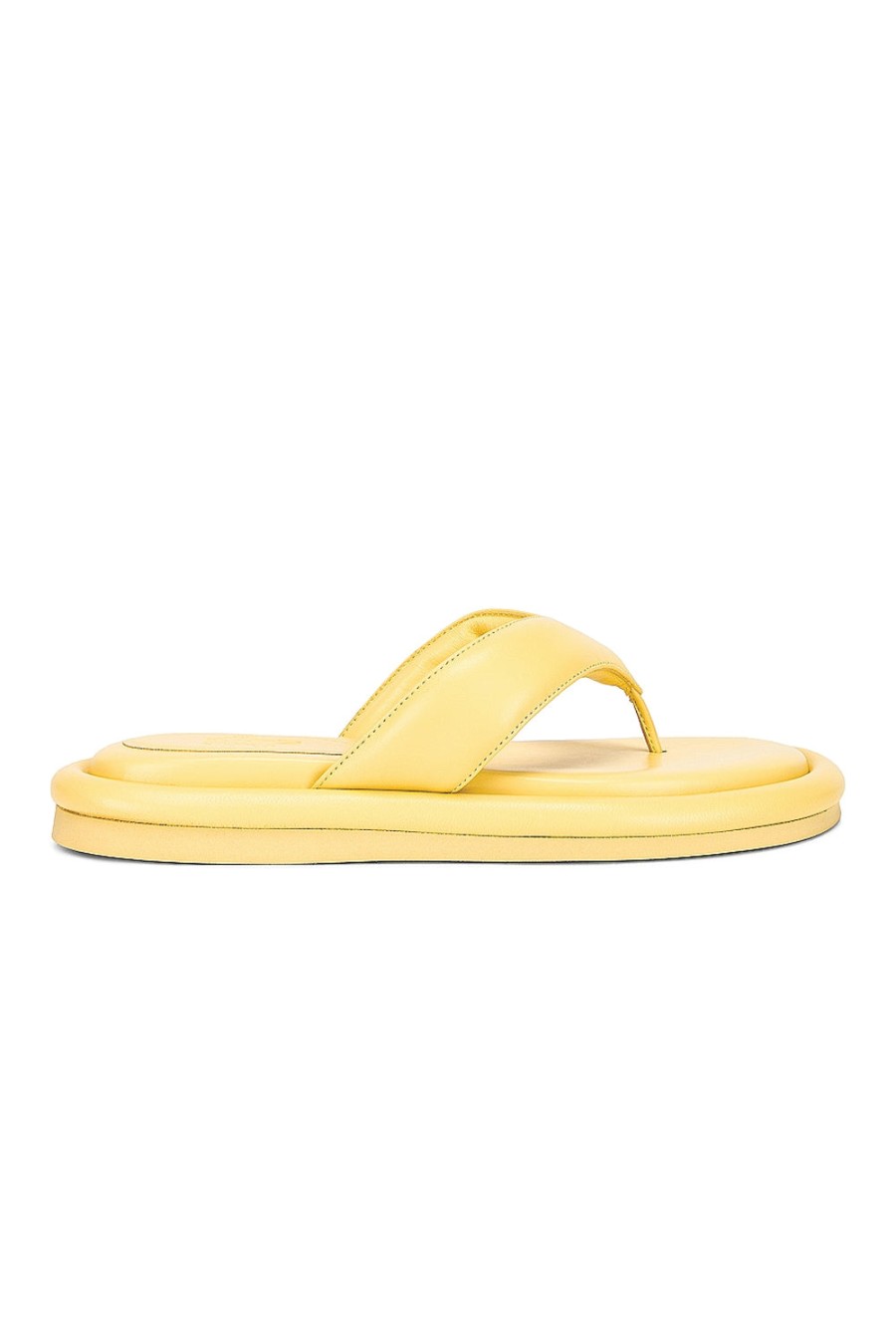 GIA BORGHINI Gia 5 Leather Thong Sandal In Butter Yellow | Flats