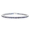 VELINA Blue Sapphire Tennis Bracelet In 18K White Gold | Jewelry