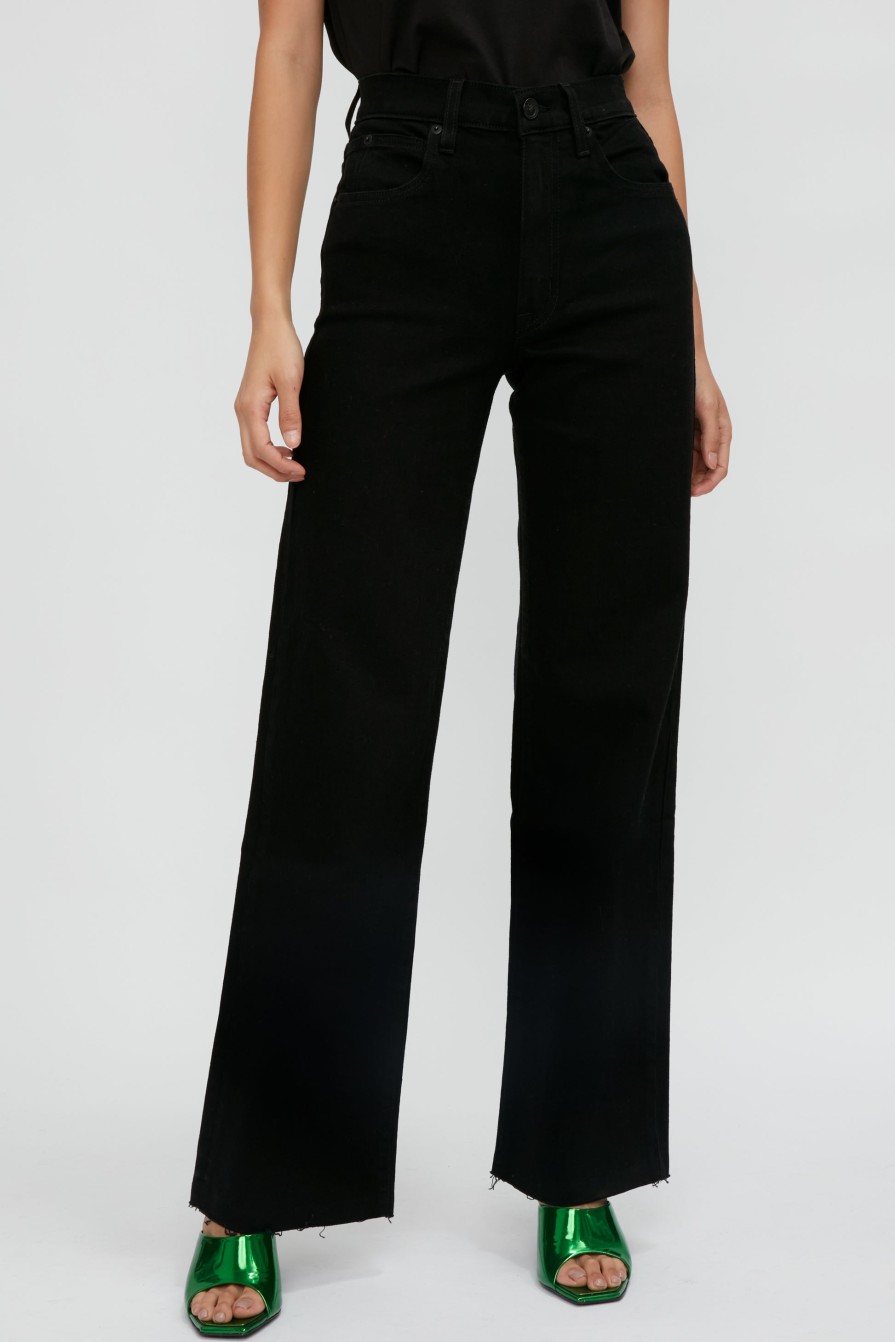 SLVRLAKE Grace High Waist Jean In Jet Black | Bottoms