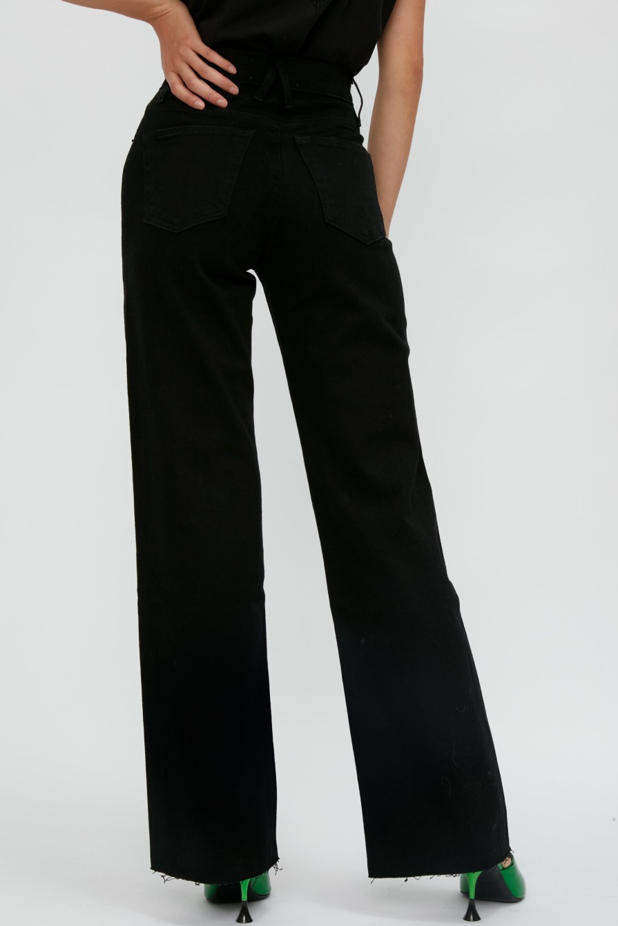 SLVRLAKE Grace High Waist Jean In Jet Black | Bottoms