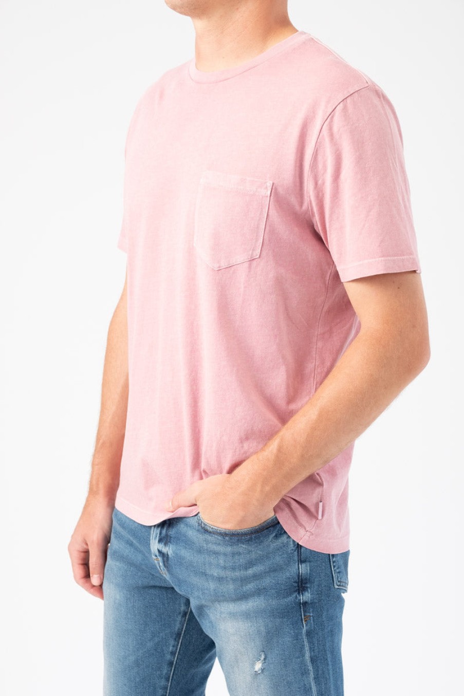 FRAME Short Sleeve Pocket Tee In Faded Lilac | Frame - T. Boutique | Tops