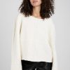 AERON Selin Oversized Boucle Sweater In Ivory | Knitwear