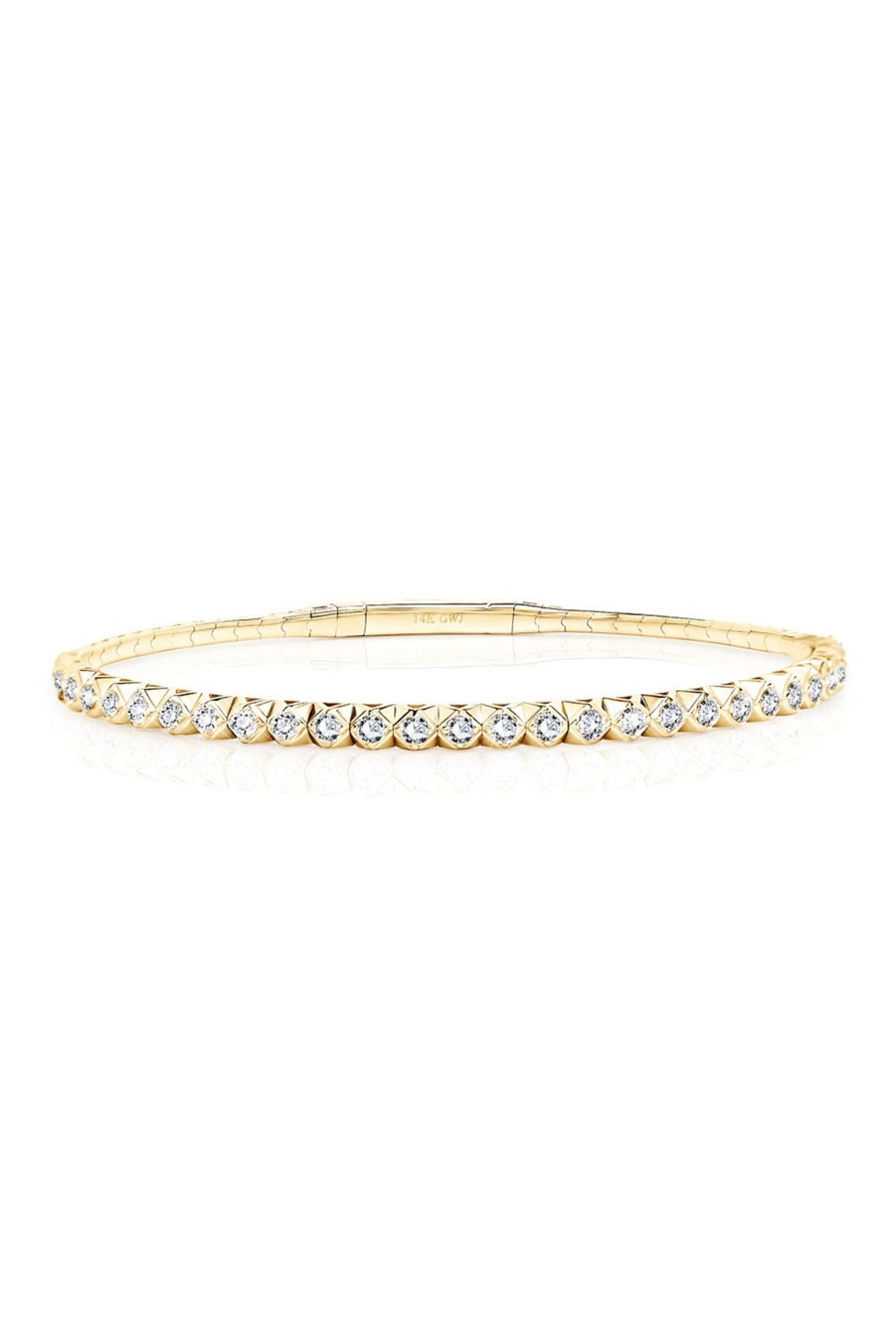 L.A. STEIN Triangle Diamond Flex Bracelet In 14K Yellow Gold | Jewelry