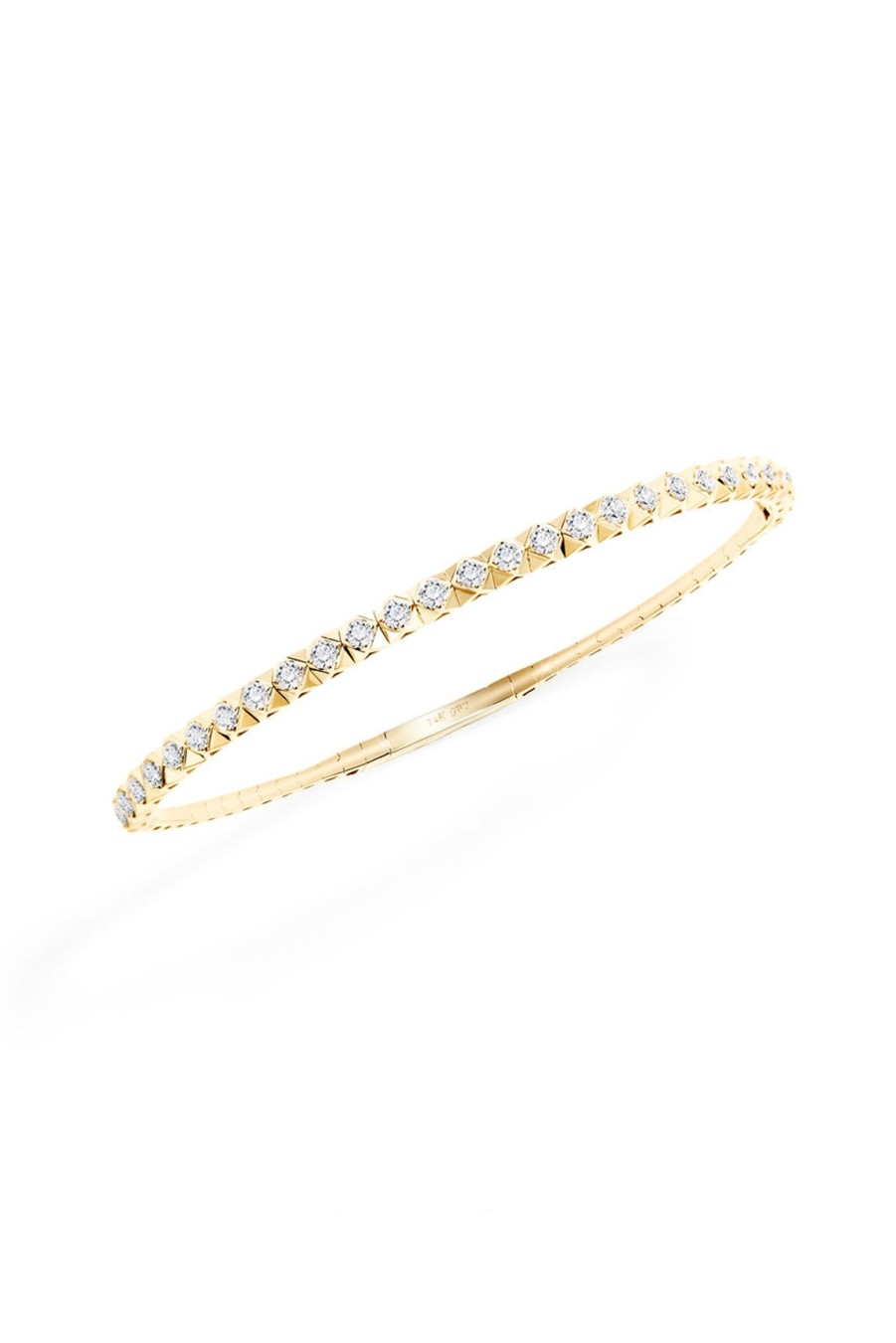 L.A. STEIN Triangle Diamond Flex Bracelet In 14K Yellow Gold | Jewelry