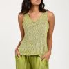 AVANT TOI Mouline Cotton Tank Top In Lime | Tops