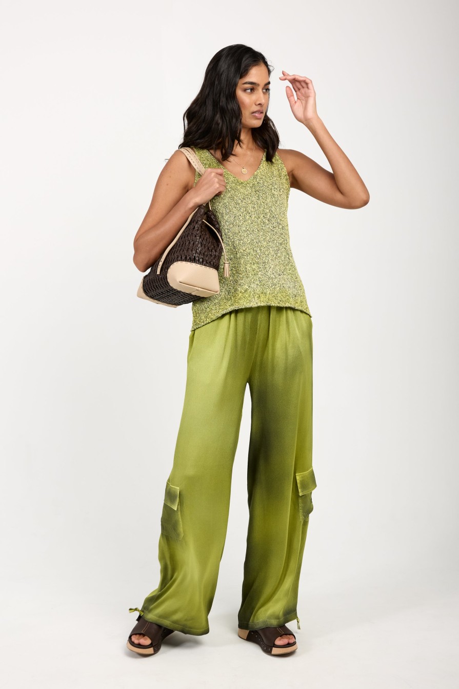 AVANT TOI Mouline Cotton Tank Top In Lime | Tops