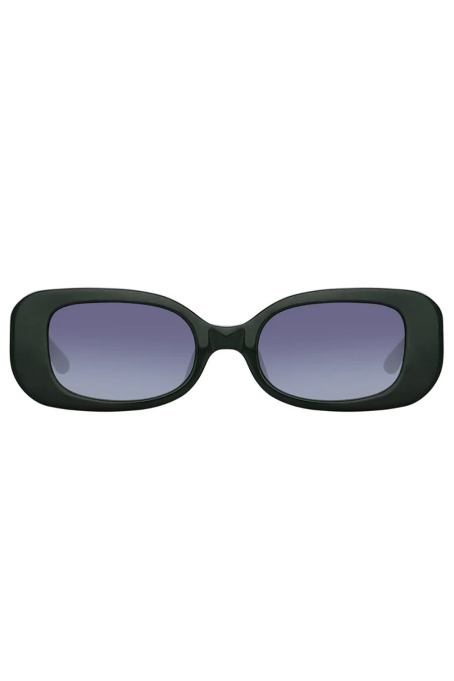 LINDA FARROW Lola Rectangular Sunglasses In Forest Green | Eyewear