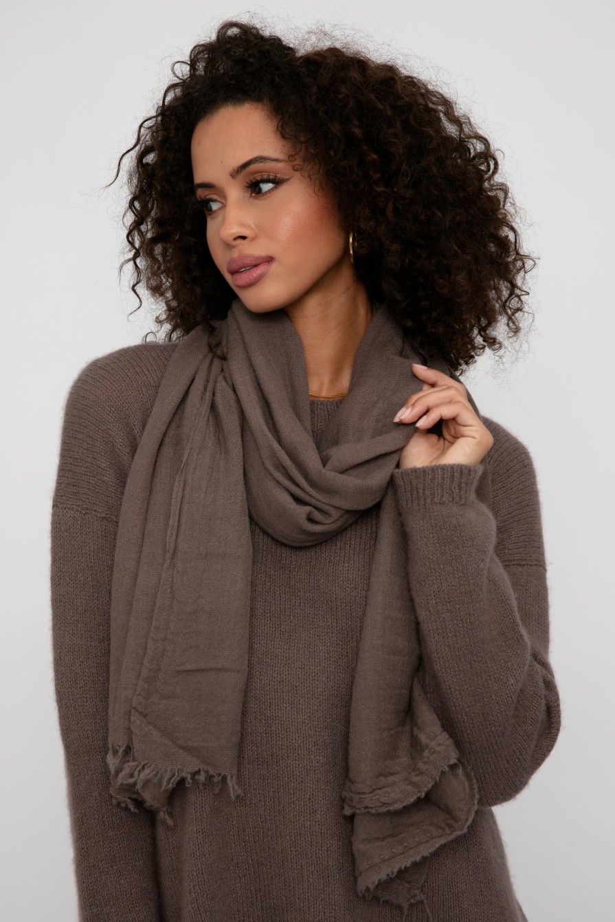 PRIVATE 0204 Net Cashmere Scarf In Choco | Scarves