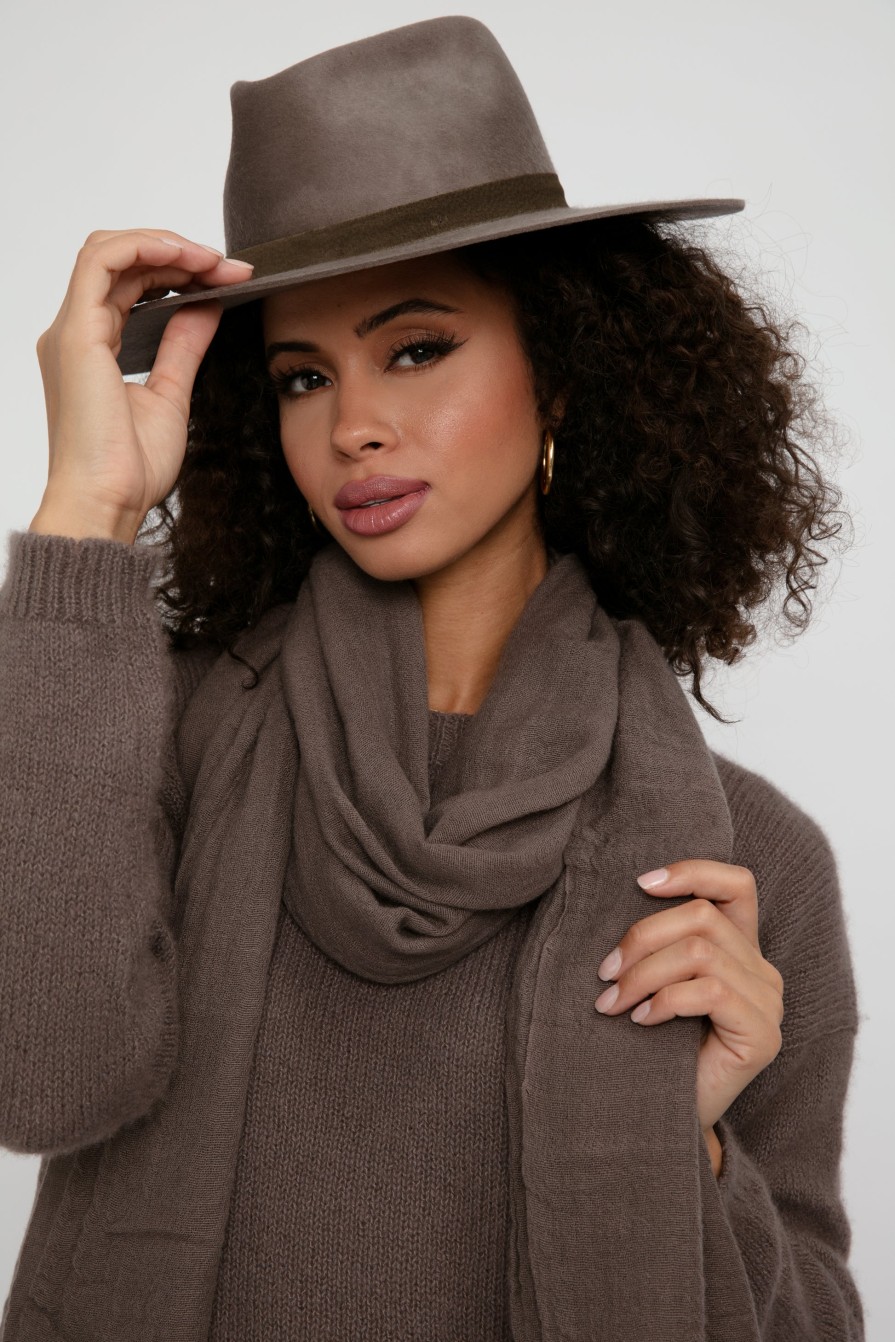 PRIVATE 0204 Net Cashmere Scarf In Choco | Scarves