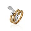 T. Boutique Italian Two Tone Snake Ring In 18K Yellow Gold | Jewelry