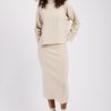 MAX MARA LEISURE Melk Ribbed Knit Skirt In Beige | Bottoms