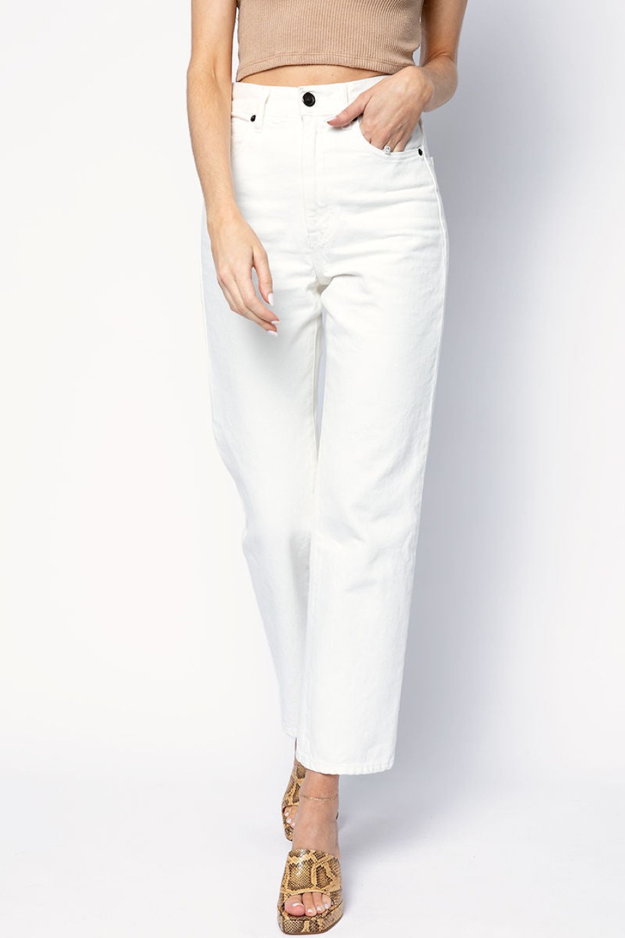 SLVRLAKE Buy London Crop Jean In White | Slvrlake - T. Boutique | Bottoms