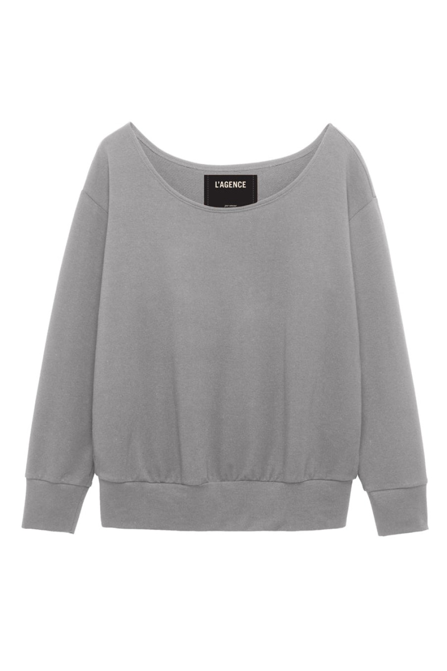 L'AGENCE Kimora Off Shoulder Top In Heather Grey | L'Agence - T. Boutique | Loungewear