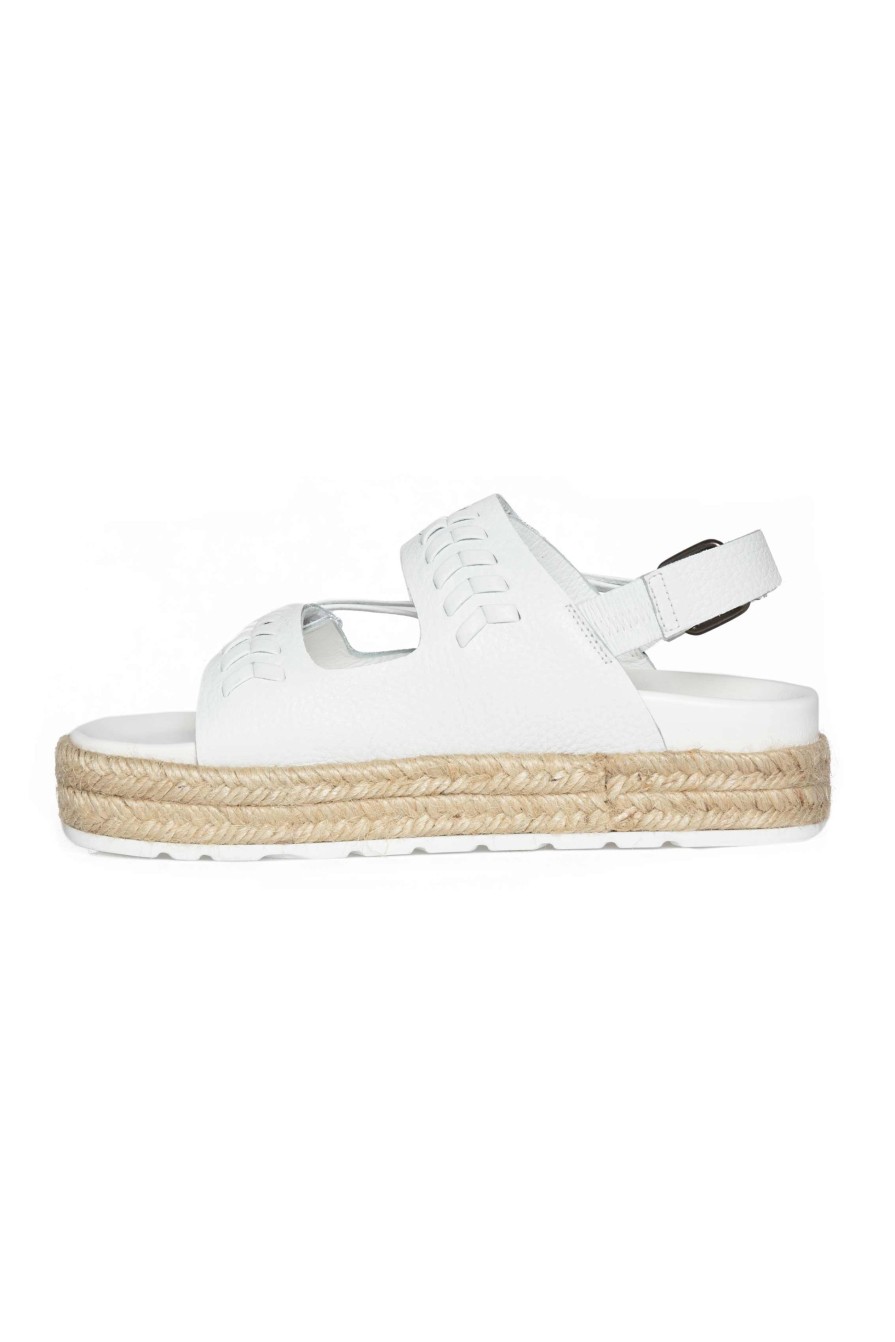 HENRY BEGUELIN Two Strap Leather Sandal In Cervo Bianco | Flats