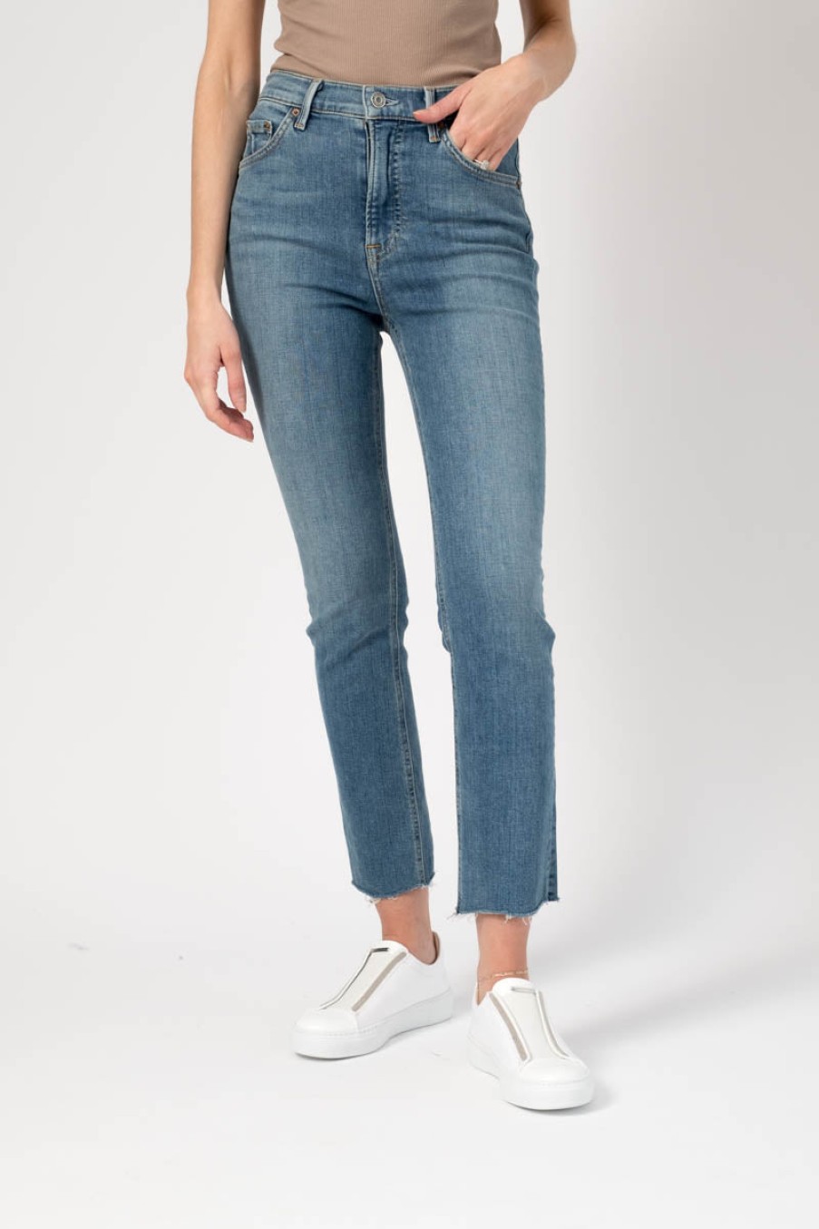 GRLFRND Reed Cropped High Rise Skinny In Come Over | Grlfrnd - T. Boutique | Bottoms