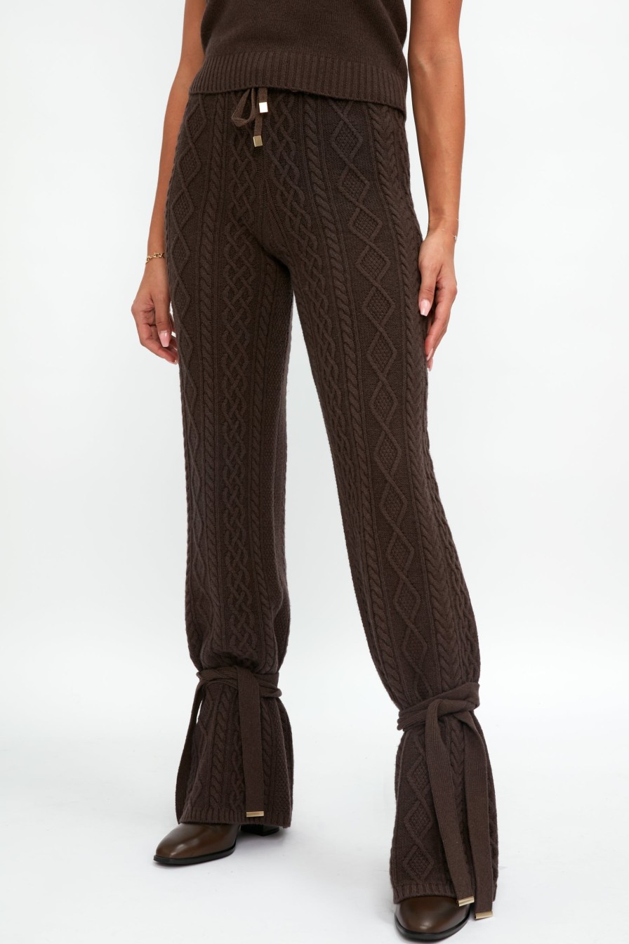 ELEONORA GOTTARDI Knit Drawstring Pant In Chocolate | Bottoms