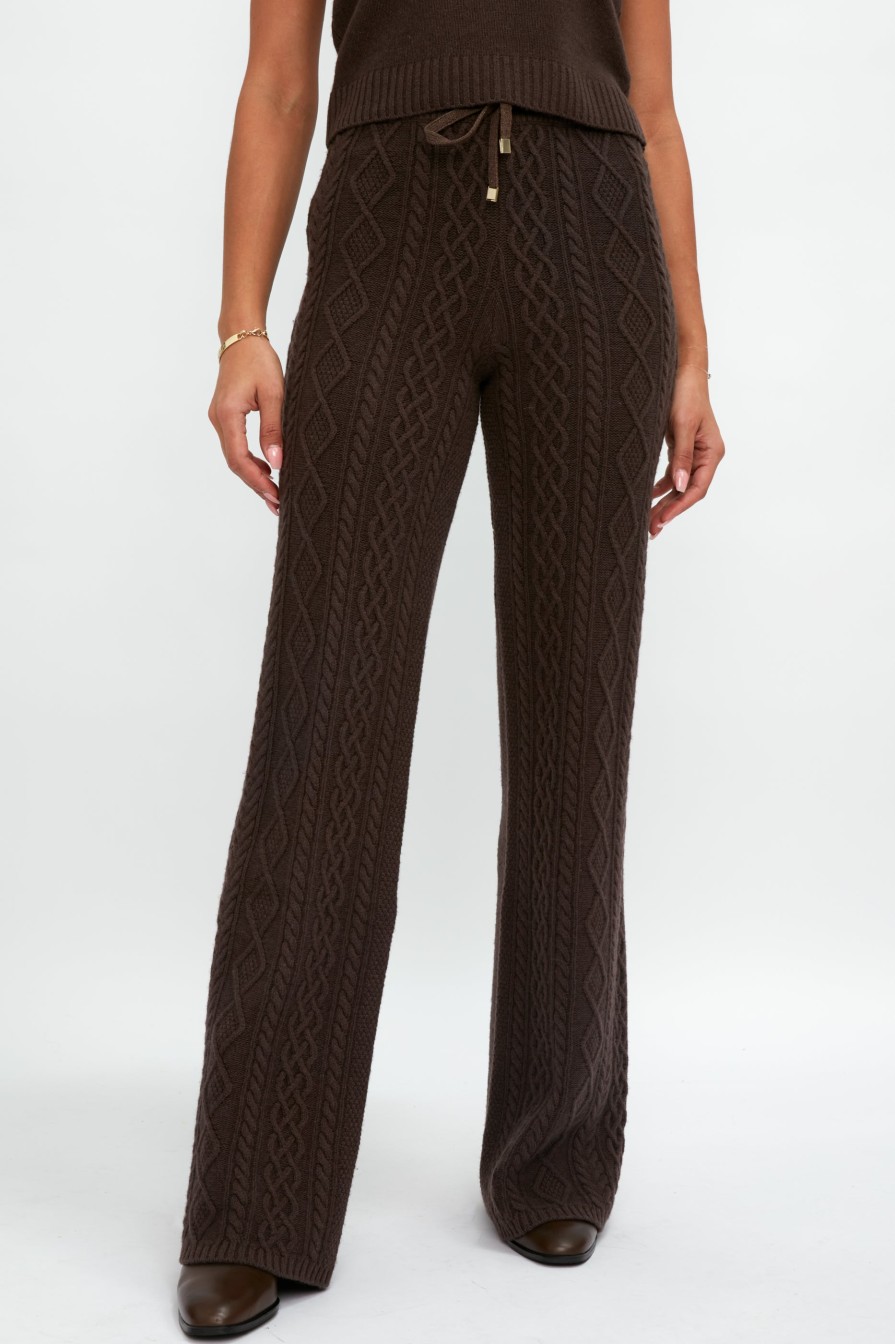 ELEONORA GOTTARDI Knit Drawstring Pant In Chocolate | Bottoms