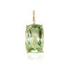 L.A. STEIN Large Diamond Green Amethyst Pendant In Yellow Gold | Jewelry