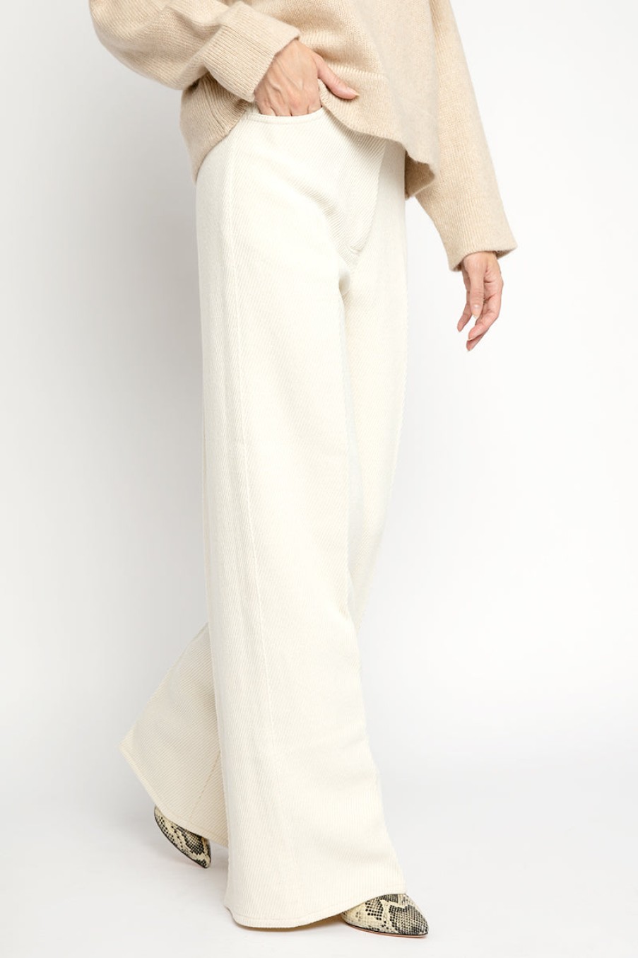 FORTE FORTE Buy Linen Wool Five Pocket Pant In Candore | Forte Forte - T. Boutique | Bottoms